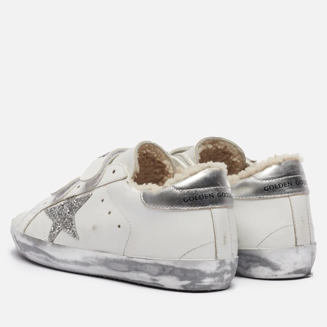Golden Goose Женские кроссовки Old School Leather/Glitter Star
