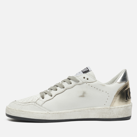 Женские кроссовки Golden Goose Ball Star Leather/Leo Horsy Star White/Beige Brown Black Leo/Silver