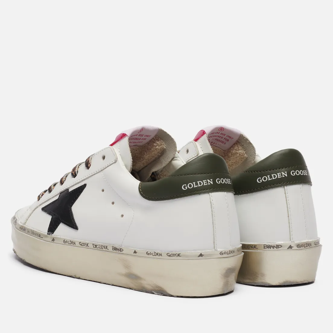 Golden Goose Женские кроссовки Hi Star Leather/Laminated Star Sparkle Foxing
