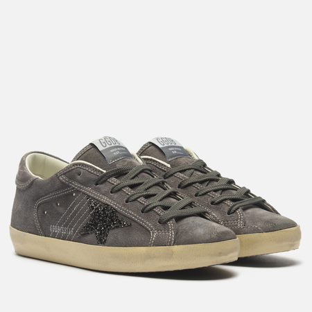 Женские кроссовки Golden Goose Super-Star Glitter Star, цвет серый, размер 38 EU