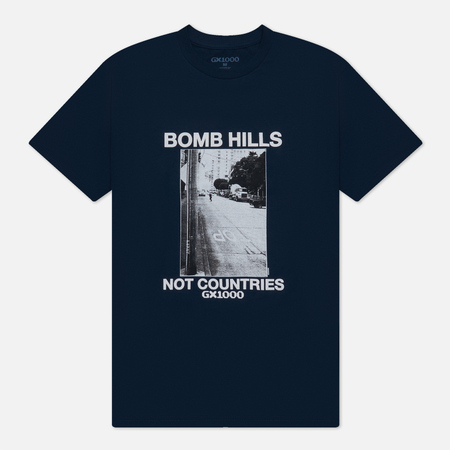 фото Мужская футболка gx1000 bomb hills not countries, цвет синий, размер s