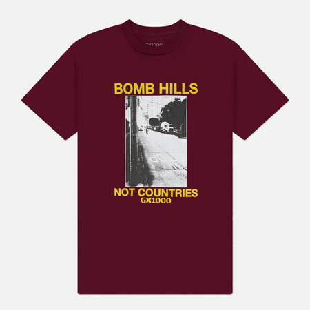 Мужская футболка GX1000 Bomb Hills Not Countries, цвет бордовый, размер XL