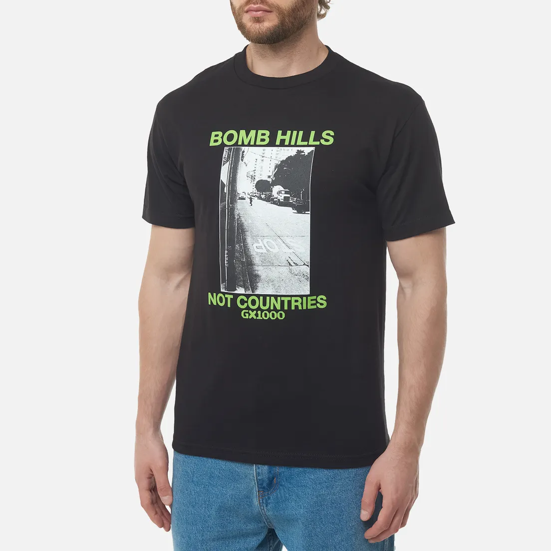 GX1000 Мужская футболка Bomb Hills Not Countries