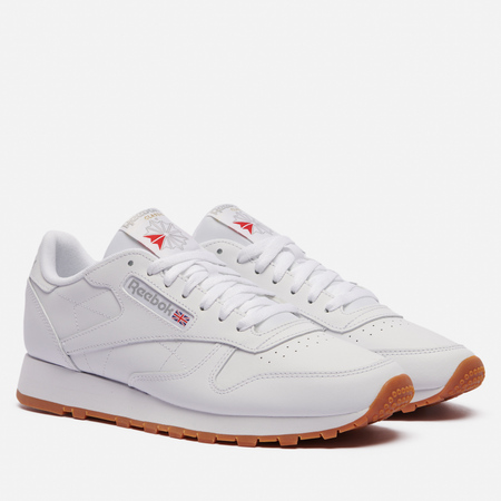 фото Мужские кроссовки reebok classic leather, цвет белый, размер 45 eu