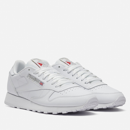 фото Мужские кроссовки reebok classic leather, цвет белый, размер 40.5 eu