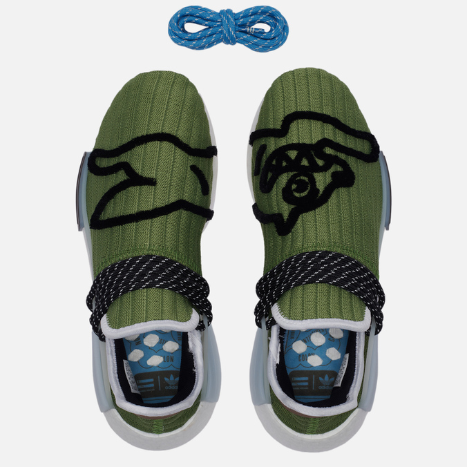 Кроссовки adidas Originals, цвет зелёный, размер 43.5 GZ1664 x Pharrell Williams x Billionaire Boys Club HU NMD Running Dog - фото 2