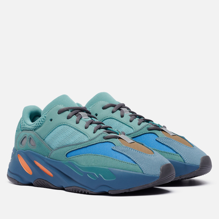 фото Кроссовки adidas originals yeezy boost 700, цвет голубой, размер 36 eu