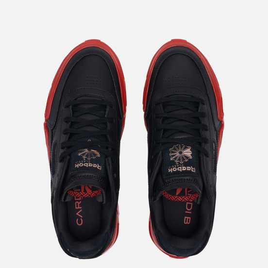 Женские кроссовки Reebok x Cardi B Club C Core Black/Dynamic Red/Rose Gold