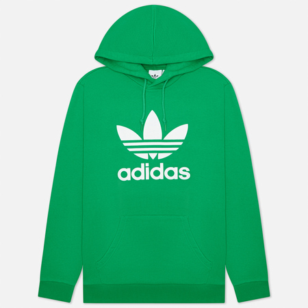 Мужская толстовка adidas Originals Adicolor Trefoil Hoodie, цвет зелёный, размер M