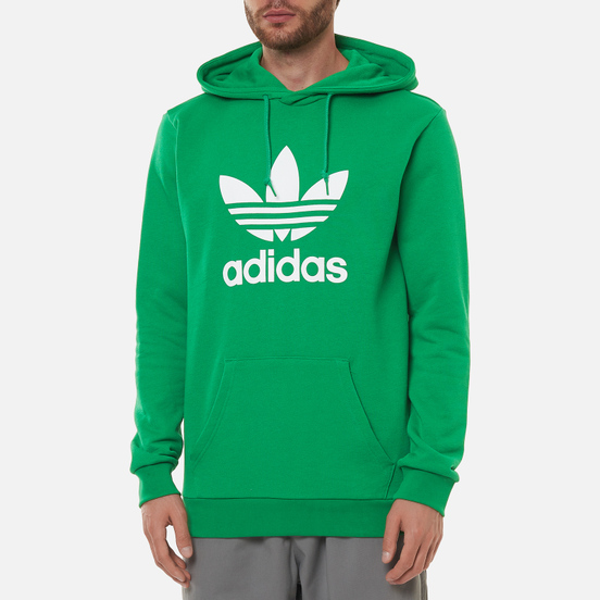 Мужская толстовка adidas Originals Adicolor Trefoil Hoodie Green/White