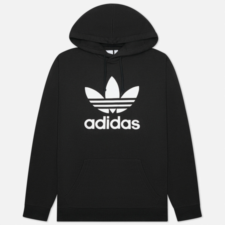 Мужская толстовка adidas Originals Adicolor Trefoil Hoodie, цвет чёрный, размер XS