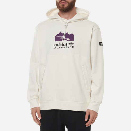 Мужская толстовка adidas Originals Adventure Logo Hoodie Cloud White