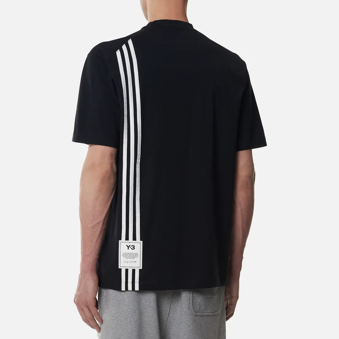 Y-3 Мужская футболка 3 Stripe Crew Neck