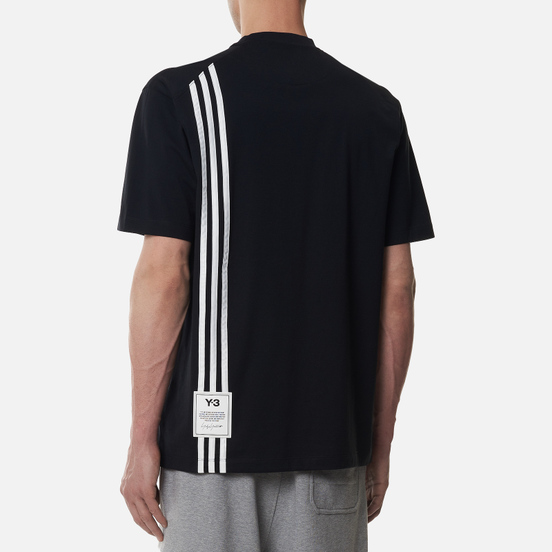 Мужская футболка Y-3 3 Stripe Crew Neck Black