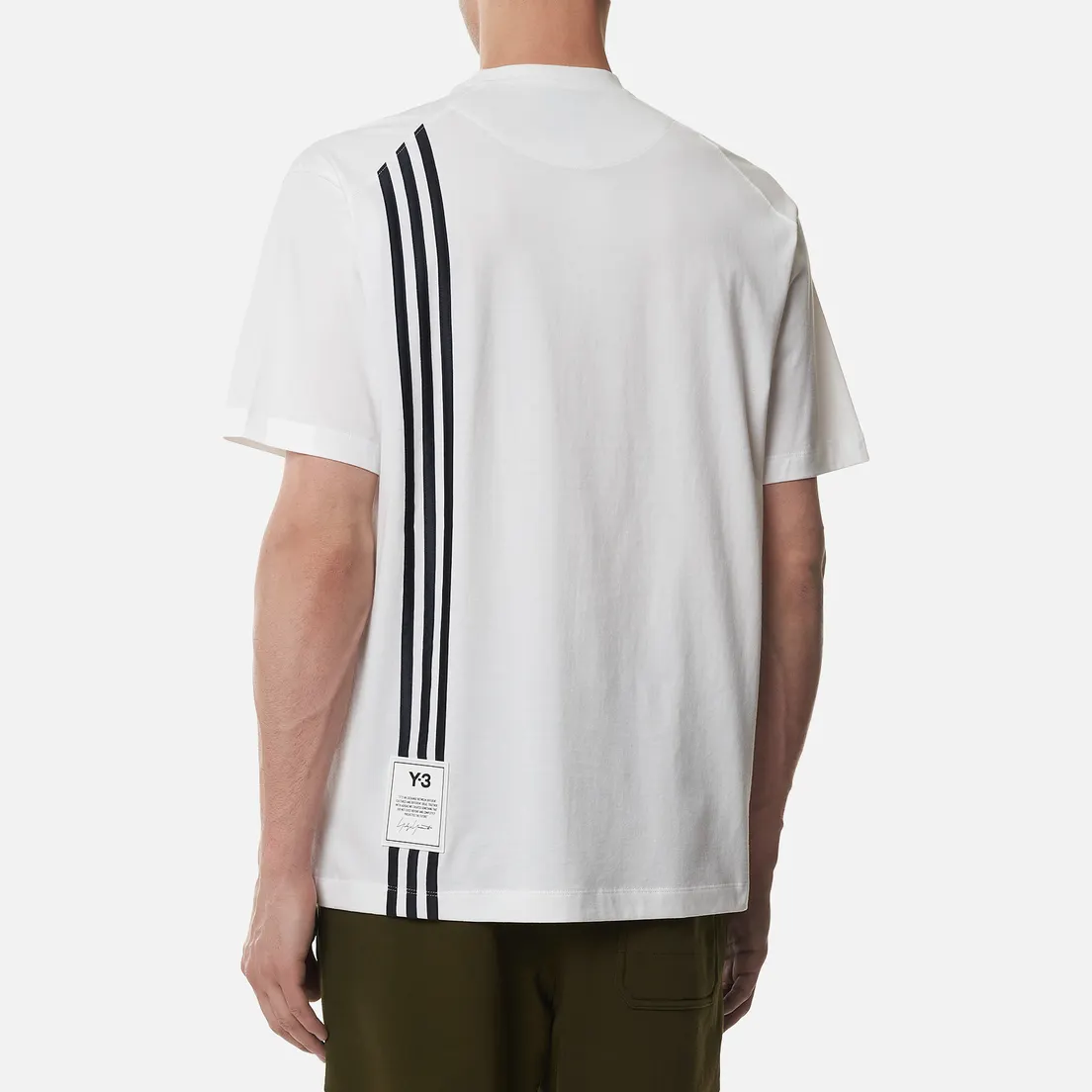 Y-3 Мужская футболка 3 Stripe Crew Neck