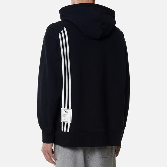 Мужская толстовка Y-3 3 Stripe Terry Hoodie Black