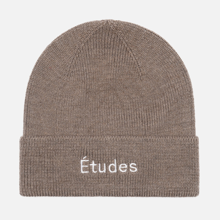 фото Шапка etudes beanie etudes, цвет коричневый