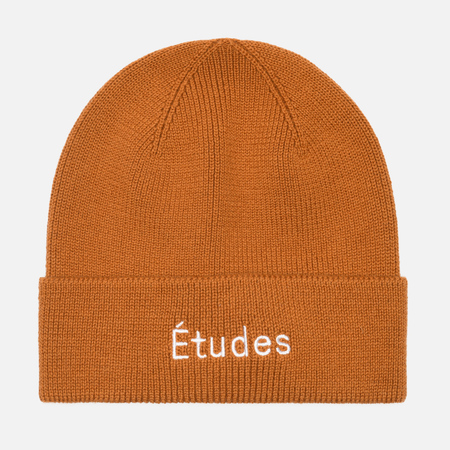 фото Шапка etudes beanie etudes, цвет коричневый