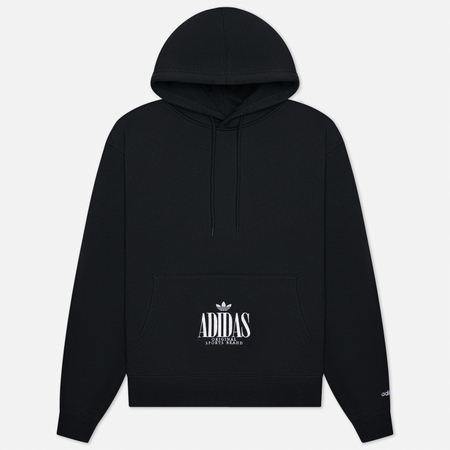 Мужская толстовка adidas Originals Trefoil Script Hoodie, цвет чёрный, размер XL