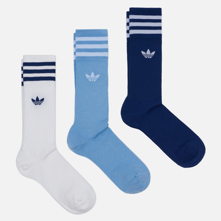 Комплект носков adidas Originals Solid Crew 3-Pack, цвет комбинированный, размер 43-46 EU