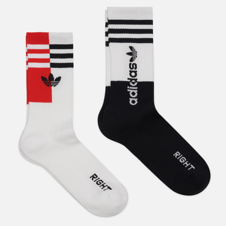 Комплект носков adidas Originals 2-Pack Color Block Crew, цвет комбинированный, размер 40-42 EU