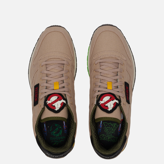 Мужские кроссовки Reebok x Ghostbusters Classic Leather Modern Beige/Black/Blaze Yellow