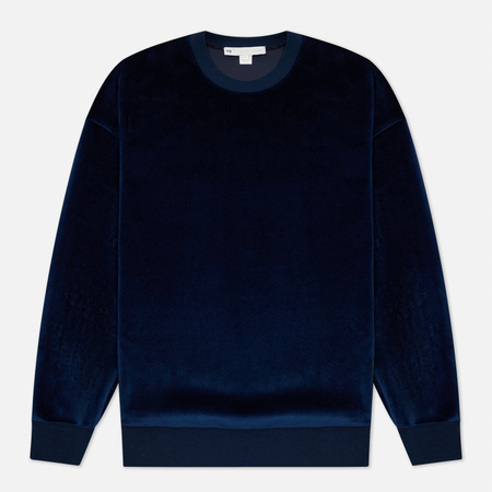 Мужская толстовка Y-3 Square Velvet Spacer Crew Neck, цвет синий, размер XS