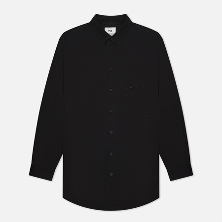 Мужская рубашка Y-3 Classic Chest Logo Button-Down, цвет чёрный, размер S