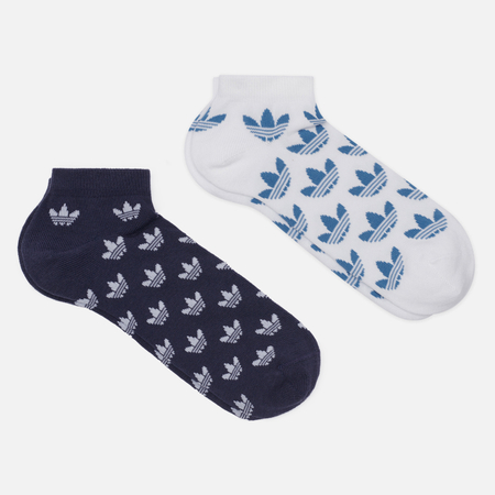 Комплект носков adidas Originals 2-Pack Monogram Liner, цвет комбинированный, размер 43-45 EU