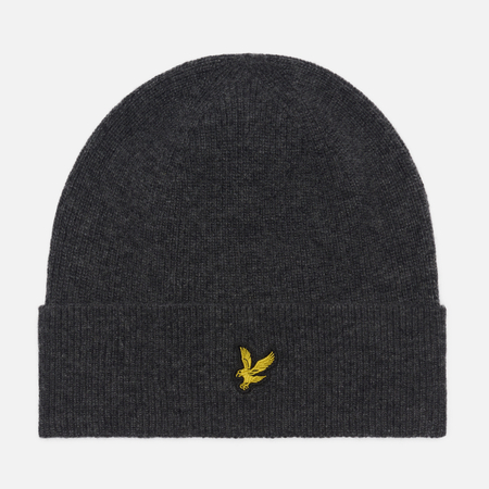 Шапка Lyle & Scott Lambswool Blend Ribbed, цвет серый