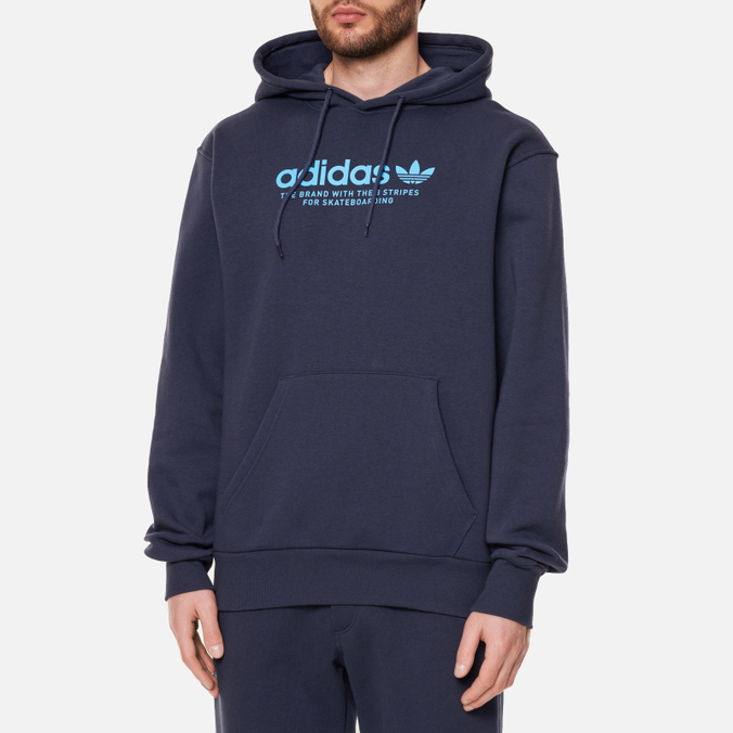 Мужская толстовка adidas Skateboarding, цвет синий, размер M HE2910 4.0 Logo Hoodie - фото 3