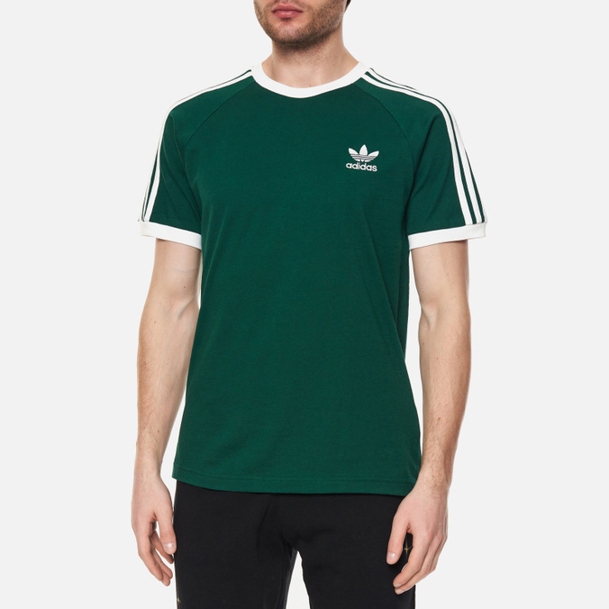 Мужская футболка adidas Originals, цвет зелёный, размер S HE9546 Adicolor Classics 3-Stripes - фото 3
