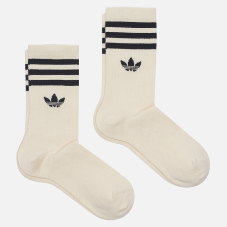 Комплект носков adidas Originals 2-Pack Non-Dye Crew, цвет бежевый, размер 37-39 EU