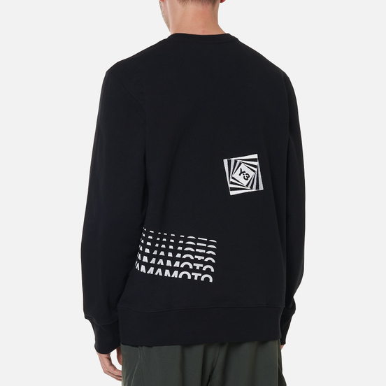 Мужская толстовка Y-3 Chapter 1 Optimistic Illusions Crew Neck Black