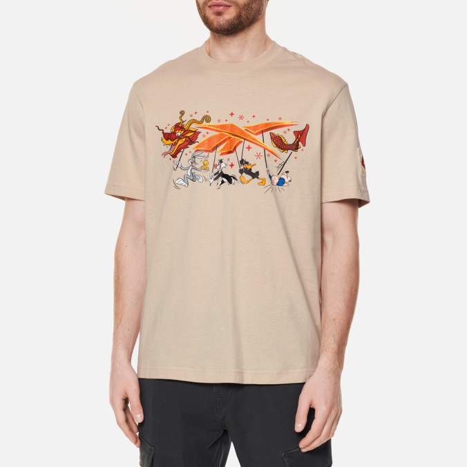 Мужская футболка Reebok, цвет бежевый, размер XS HG1515 x Looney Tunes Print - фото 3