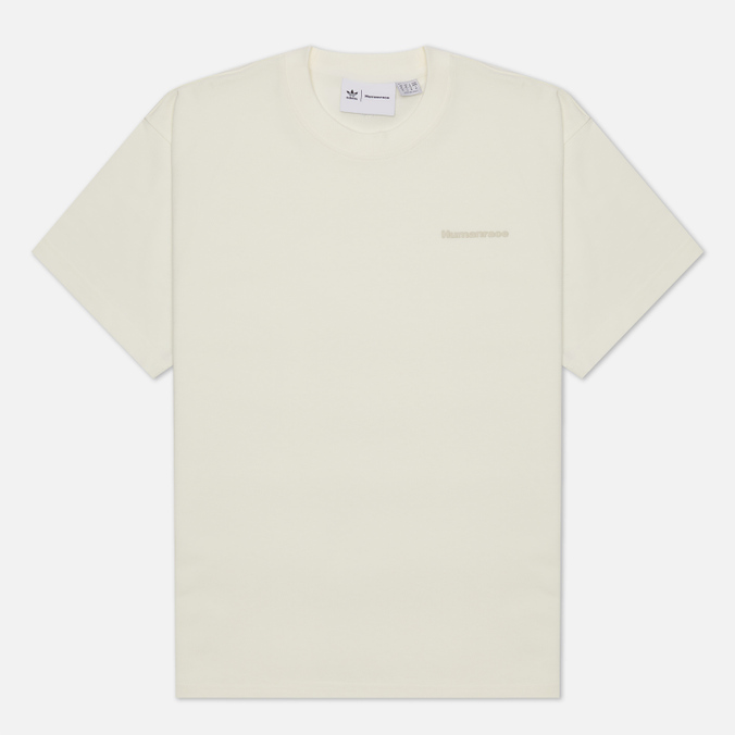 Мужская футболка adidas Originals, цвет белый, размер S HG1803 x Pharrell Williams Basics Human Race Logo - фото 1