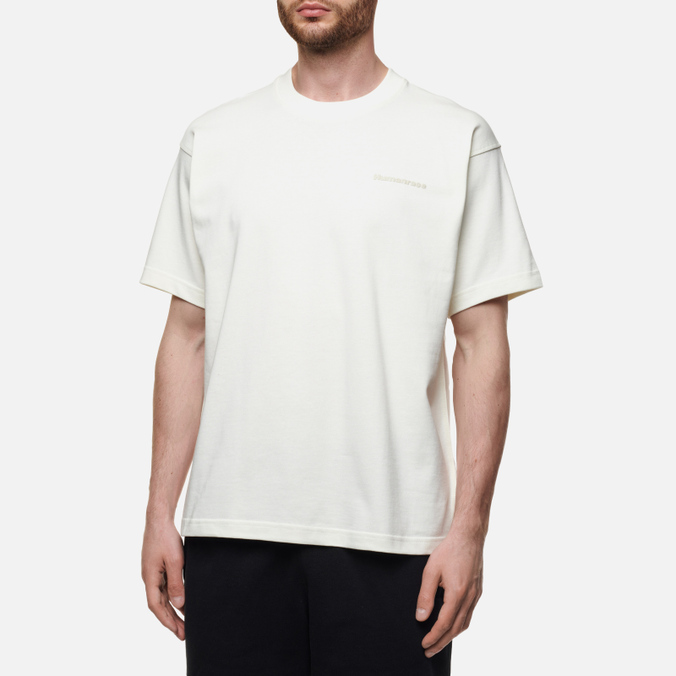 Мужская футболка adidas Originals, цвет белый, размер S HG1803 x Pharrell Williams Basics Human Race Logo - фото 4