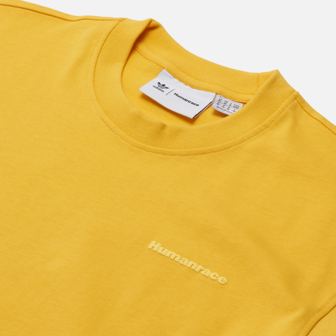 Мужская футболка adidas Originals, цвет жёлтый, размер S HG1806 x Pharrell Williams Basics Human Race Logo - фото 2