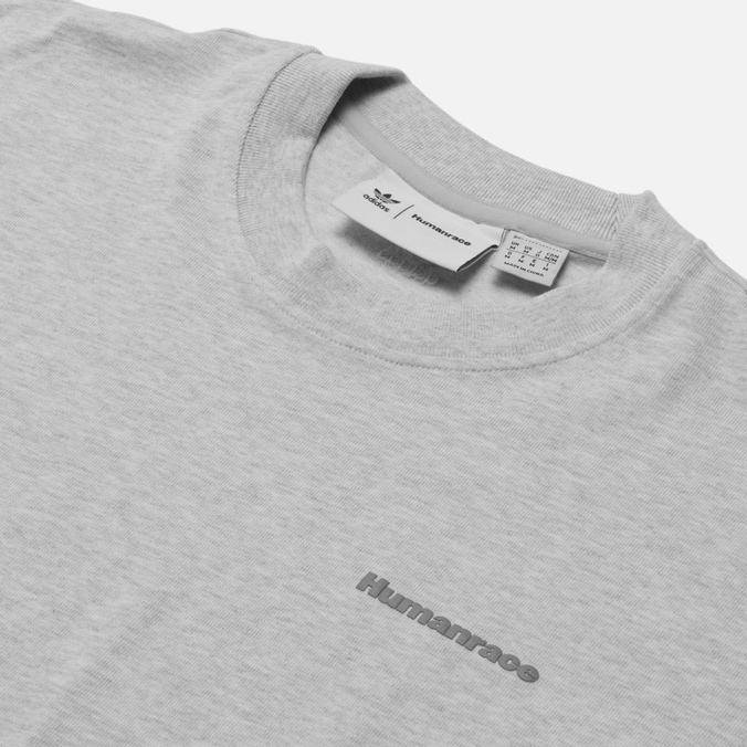 Мужская футболка adidas Originals, цвет серый, размер S HG1808 x Pharrell Williams Basics Human Race Logo - фото 2