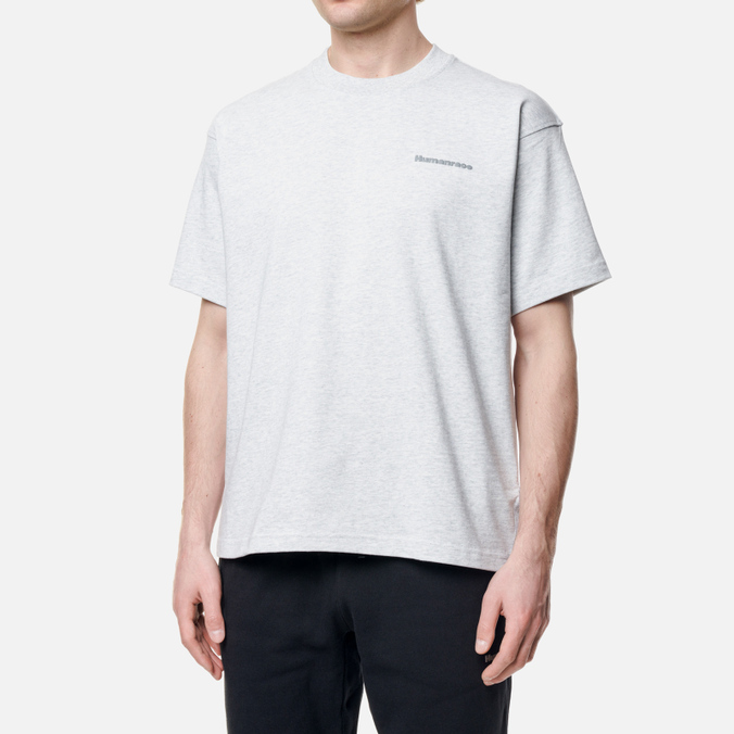 Мужская футболка adidas Originals, цвет серый, размер S HG1808 x Pharrell Williams Basics Human Race Logo - фото 4
