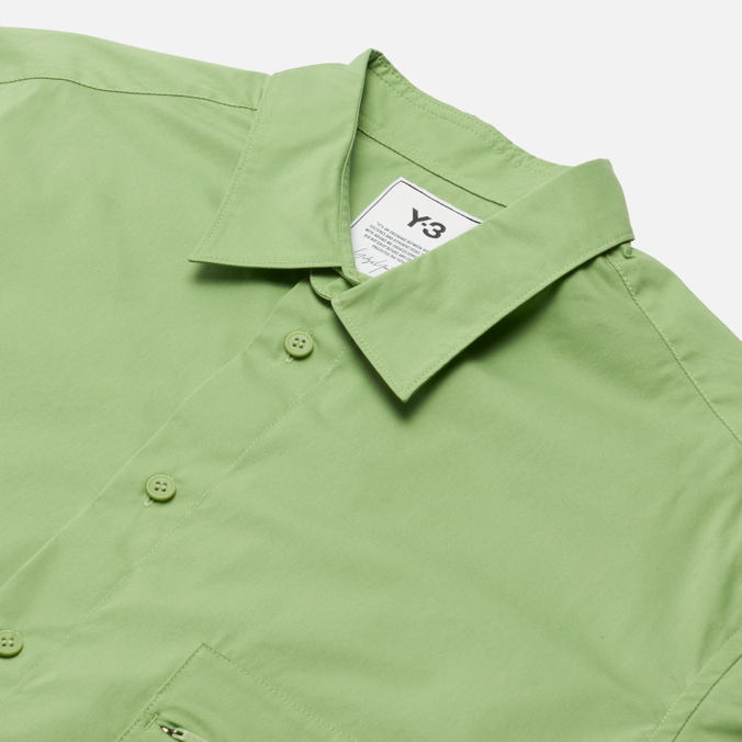 Мужская рубашка Y-3, цвет зелёный, размер L HG6202 Classic Chest Logo Button-Down - фото 2