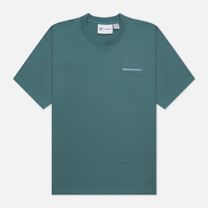 Мужская футболка adidas Originals, цвет зелёный, размер S HI2957 x Pharrell Williams Basics Human Race Logo - фото 1