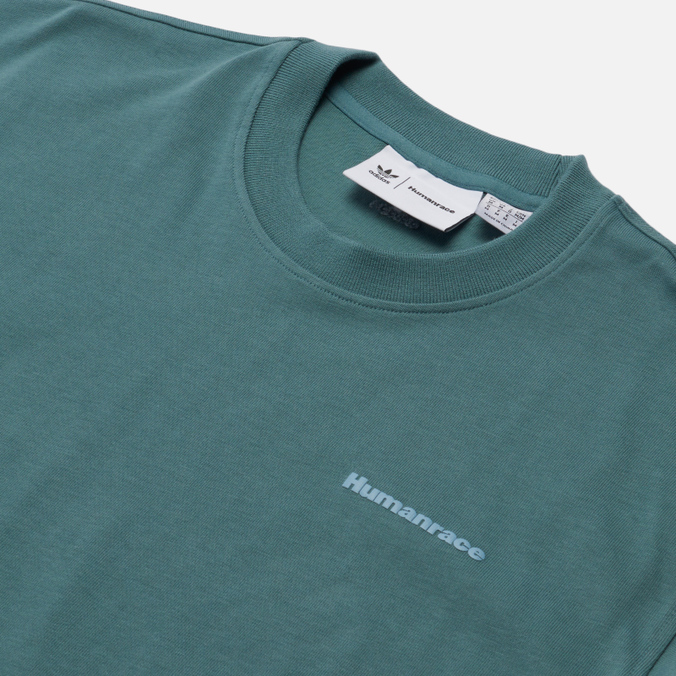 Мужская футболка adidas Originals, цвет зелёный, размер S HI2957 x Pharrell Williams Basics Human Race Logo - фото 2