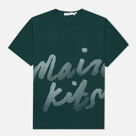 Мужская футболка Maison Kitsune Handwriting Classic, цвет зелёный, размер M