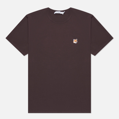 Мужская футболка Maison Kitsune Fox Head Patch Classic, цвет коричневый, размер S