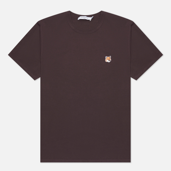 Мужская футболка Maison Kitsune, цвет коричневый, размер L HM00106KJ0008-P290 Fox Head Patch Classic - фото 1