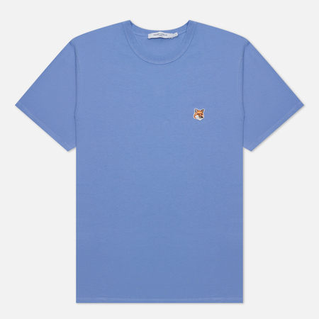 Мужская футболка Maison Kitsune Fox Head Patch Classic, цвет голубой, размер L