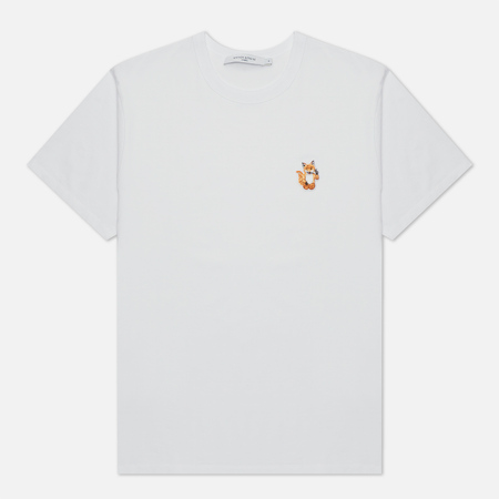 Мужская футболка Maison Kitsune All Right Fox Patch Classic, цвет белый, размер S