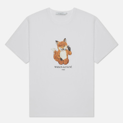 Мужская футболка Maison Kitsune All Right Fox Print Classic White