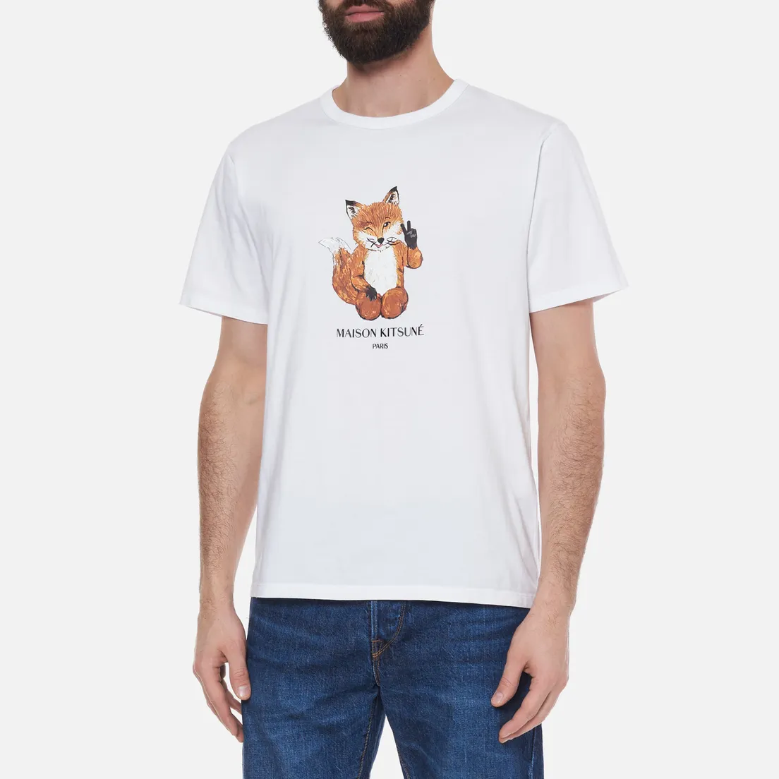 Maison Kitsune Мужская футболка All Right Fox Print Classic